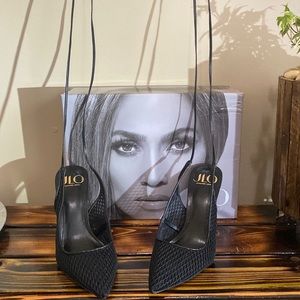 Jennifer Lopez Black Florella High Heels: 7.5